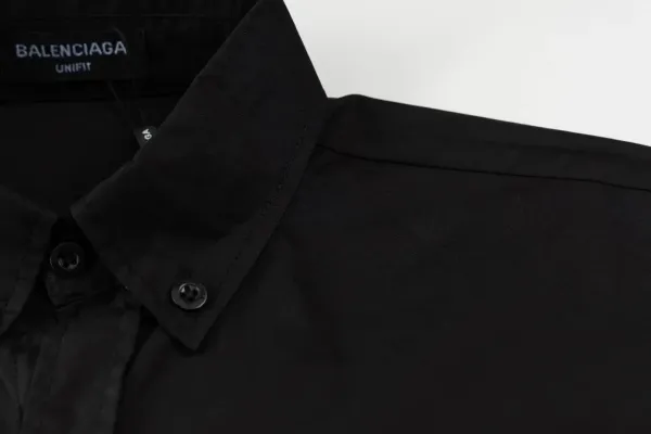 Balenciaga Logo Stripe Short-Sleeve Shirt Black and White - 7