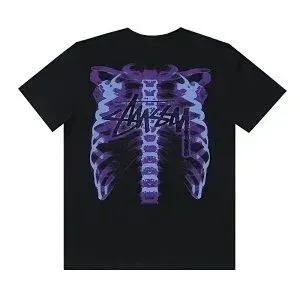 Stüssy Ribcage Graphic Black T-Shirt - 1