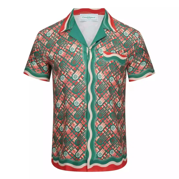 Casablanca Tennis Club Printed Short-Sleeve Shirt Multicolor - 1