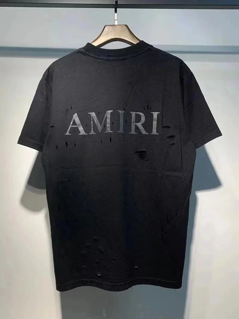 Amiri Distressed Logo Graphic Black T-Shirt - 5