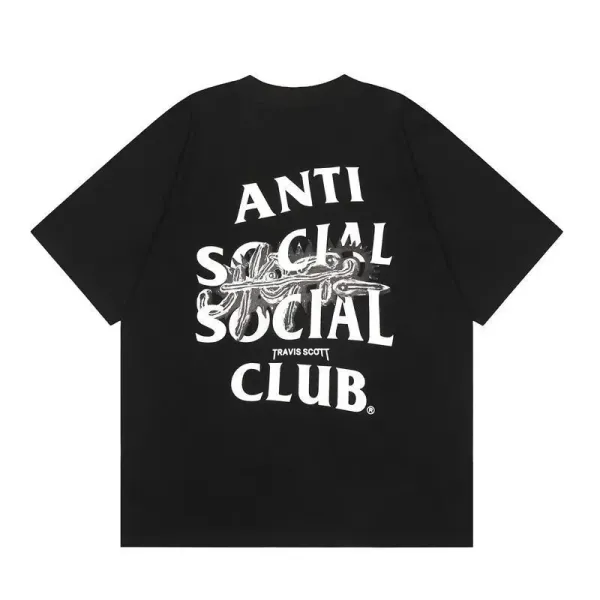 Travis Scott x Cactus Jack Anti Social Social Club Black Oversized T-Shirt - 1