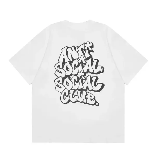 Anti Social Social Club White Graffiti Print T-Shirt - 1