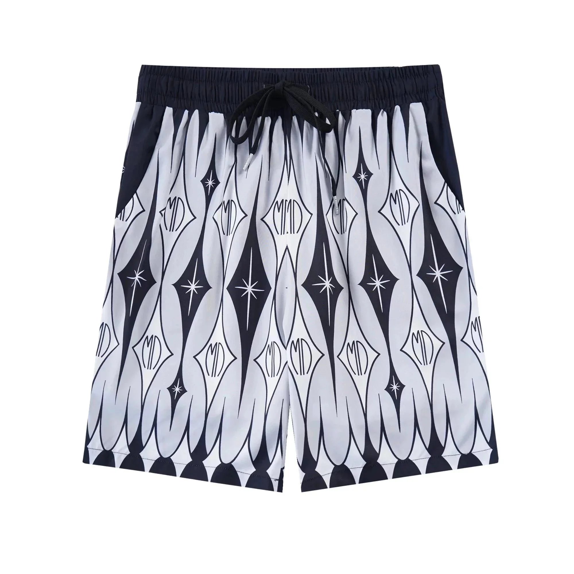 Maison Margiela MM6 Printed Swim Shorts Navy and White - 1