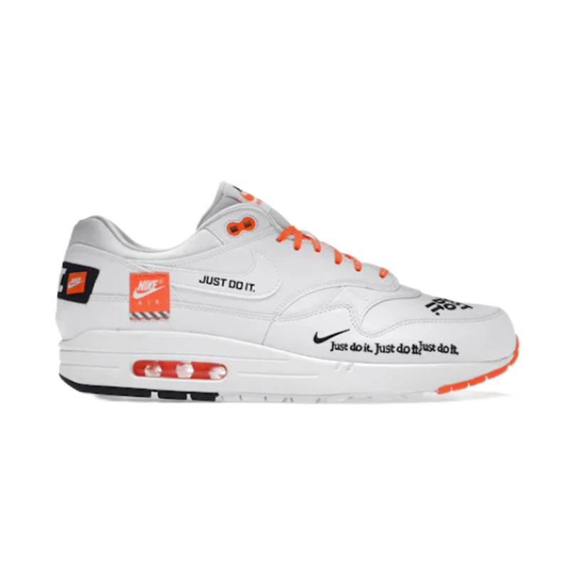 Nike Air Max 1 'Just Do It' White Orange Sneakers - 1