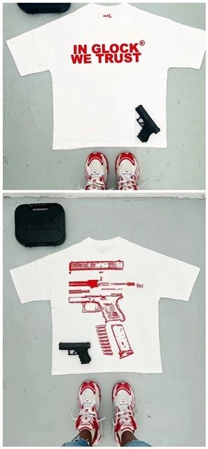 Glock x Unknown Brand 'In Glock We Trust' Graphic T-Shirt White - 1