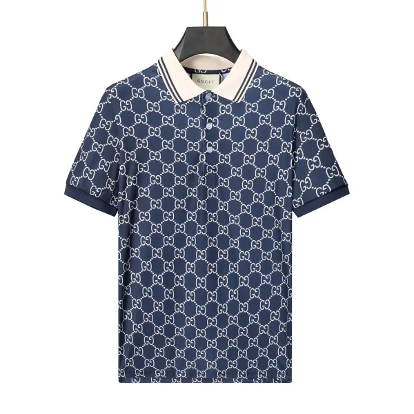 Gucci GG Monogram Navy Blue Polo and Shorts Set - 6