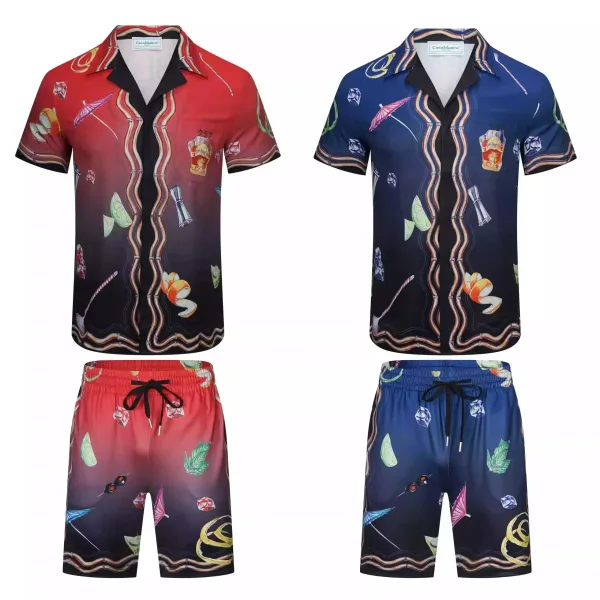 Casablanca Cocktail Print Short-Sleeve Shirt and Shorts Set Multicolor - 1