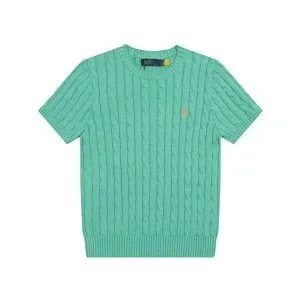 Ralph Lauren Cable Knit Short-Sleeve Sweater Gray - 5