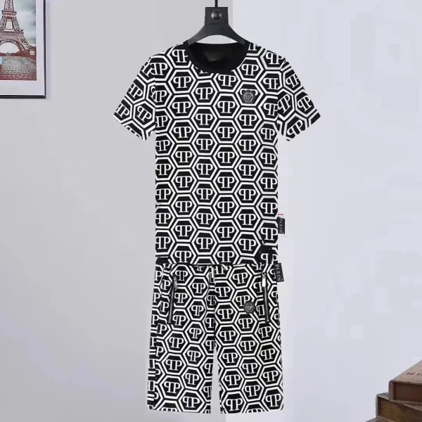Philipp Plein PP Hexagon Print Black and White Two-Piece Set - 1