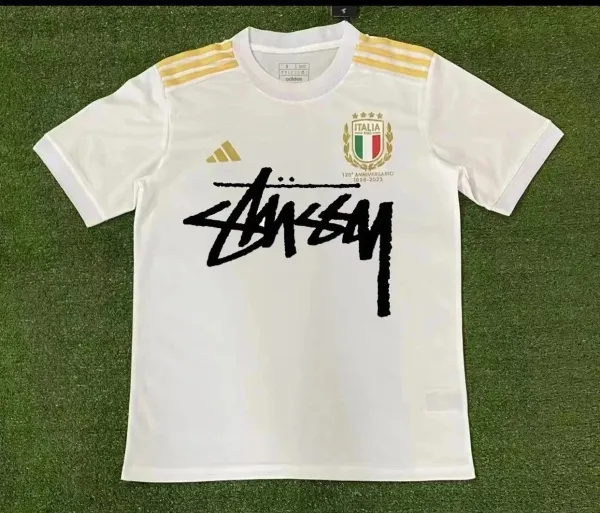 Adidas x Stussy Italy 125th Anniversary White Sports T-Shirt - 1