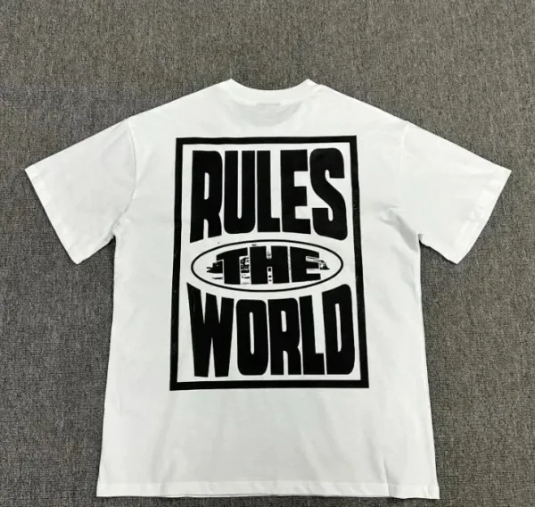 Off-White Rules The World Graphic Print White T-Shirt - 1