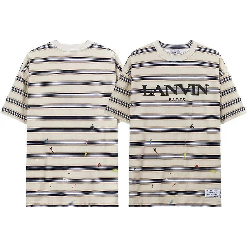 Lanvin x Josué Thomas Art On Display Striped Graphic T-Shirt - 1