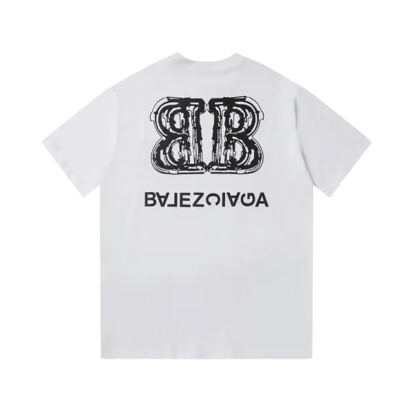 Balenciaga Logo Print Oversized T-Shirt Blue - 9