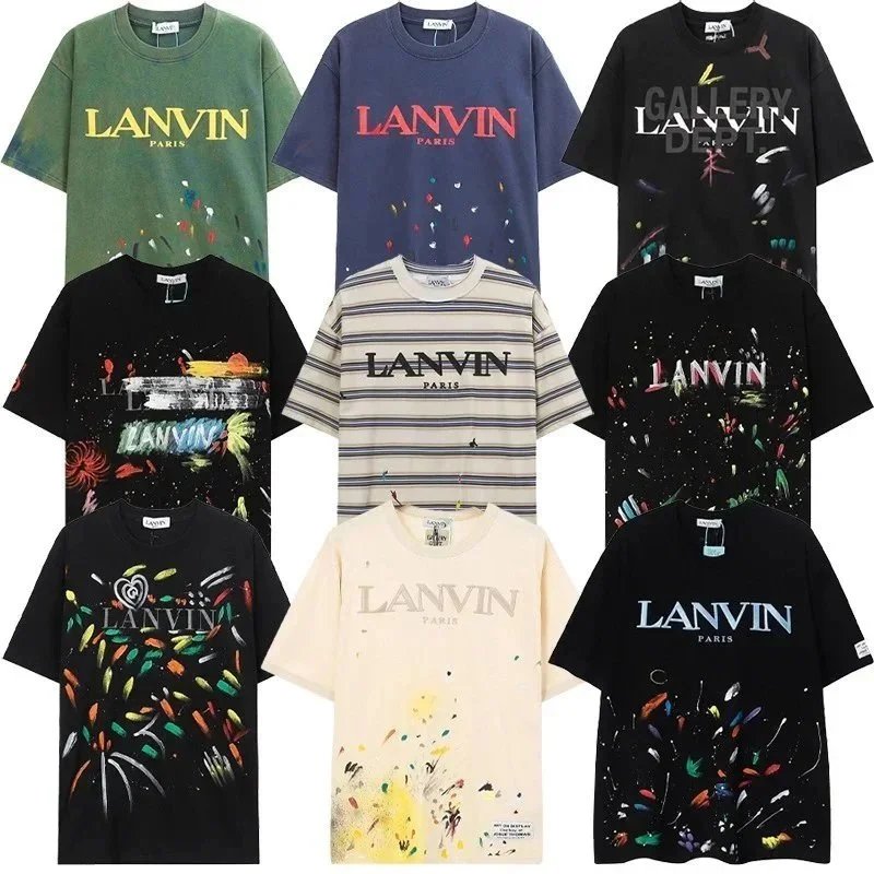 Lanvin Floral-Print Logo Black T-Shirt - 2
