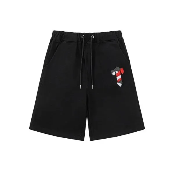 Corteiz Logo-Embroidered Black Sweatshorts - 1