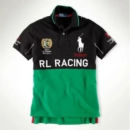 Ralph Lauren RL Racing Black and Green Polo Shirt - 1