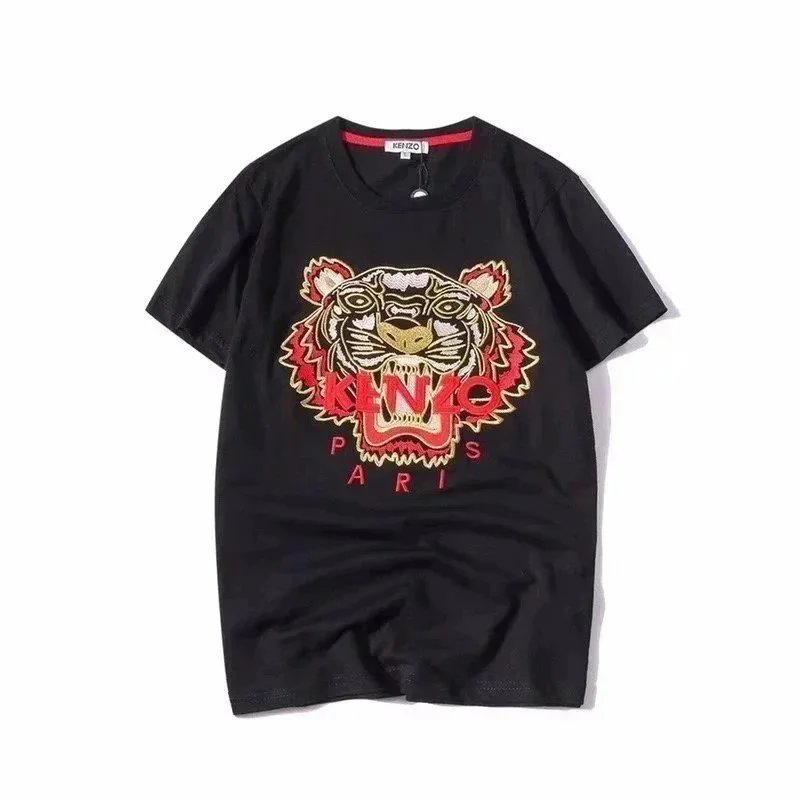 Kenzo Tiger Embroidered Black T-Shirt - 1