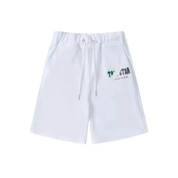 TREND STAR Graphic Print White Drawstring Shorts - 1