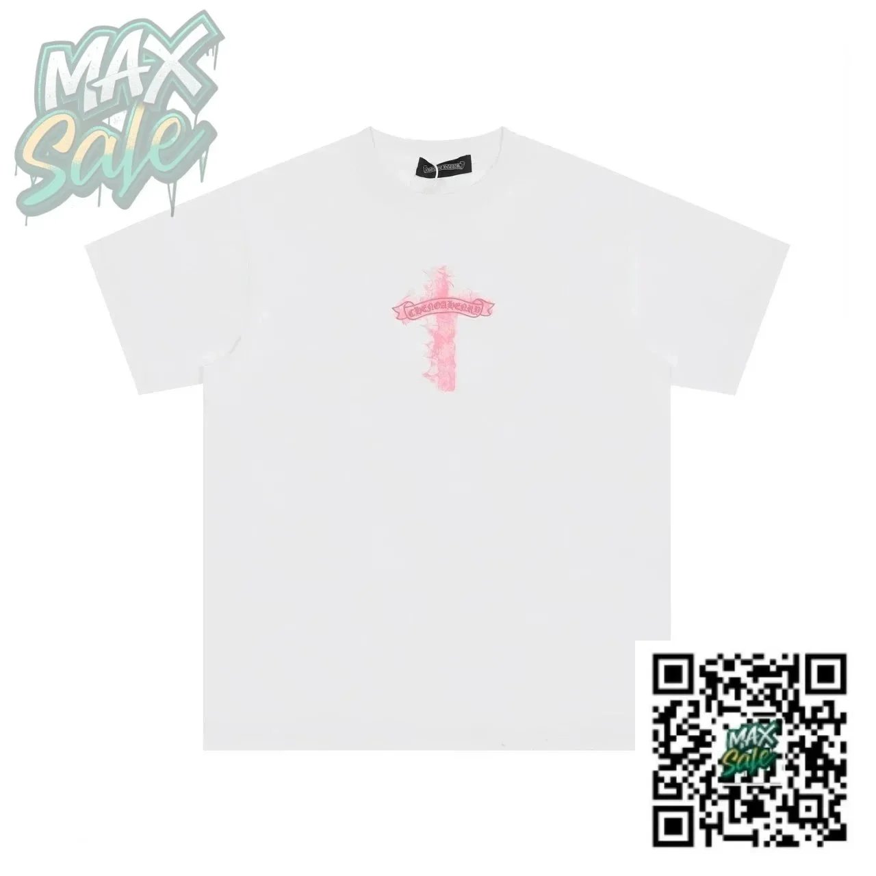 Chrome Hearts x MAX Sale Rainbow Cross T-Shirt White - 8