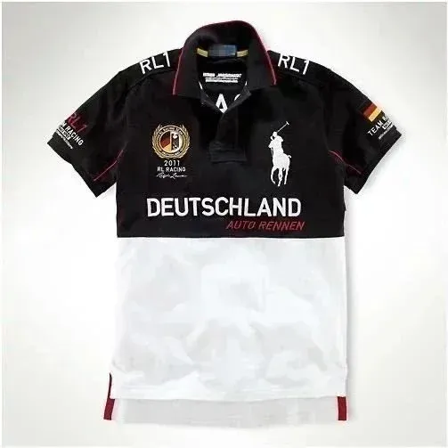 Ralph Lauren RL Racing Deutschland Auto Rennen Polo-Shirt Black/White - 1