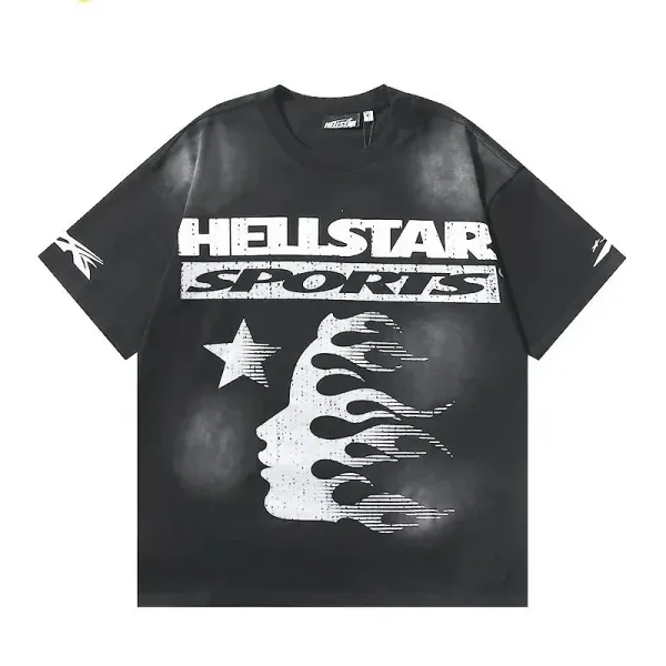 Hellstar Sports Distressed Graphic T-Shirt Black - 1