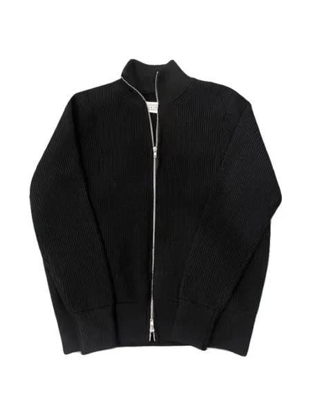Design Half-Zip Ribbed Knit Sweater Light Gray - 4