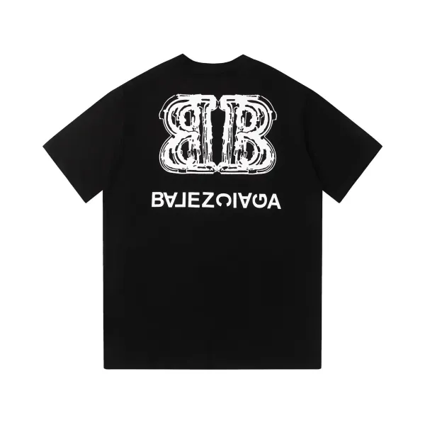 Balenciaga Logo Print Oversized T-Shirt Blue - 7