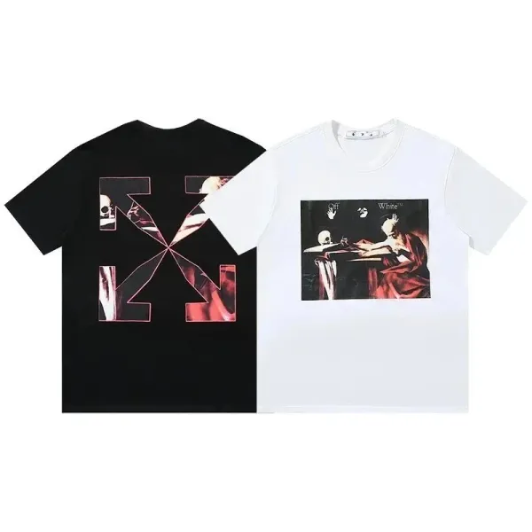 Off-White Diptych Print T-Shirt Black and White - 1