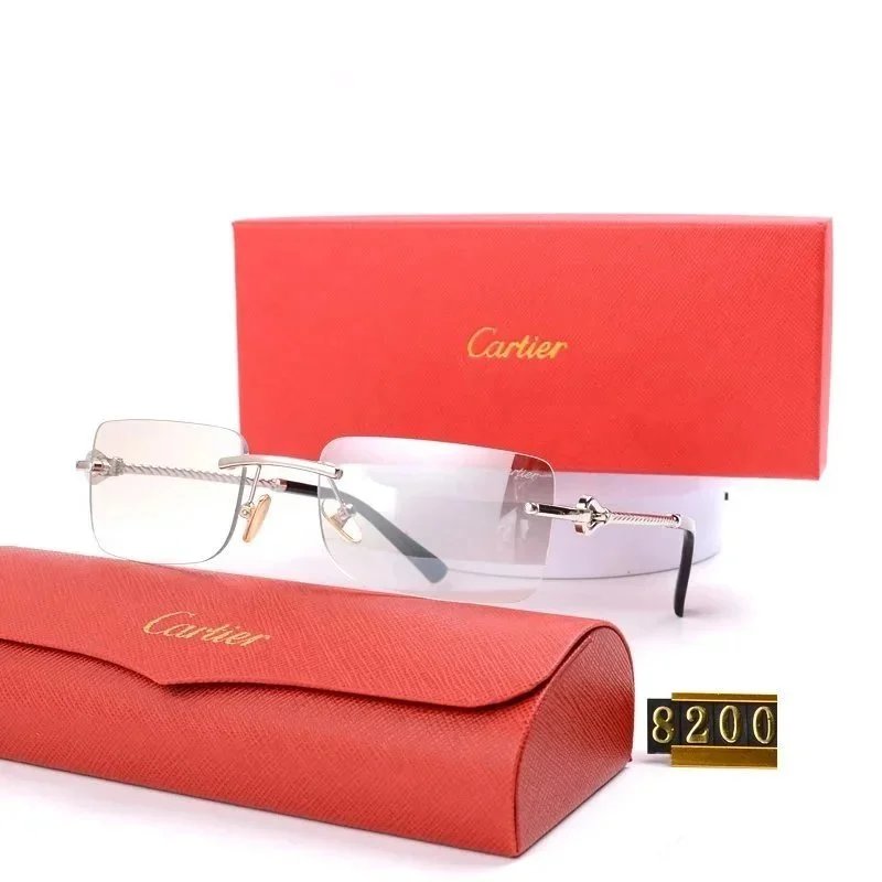 Cartier C De Cartier Rimless Optical Glasses Gold Brown - 5