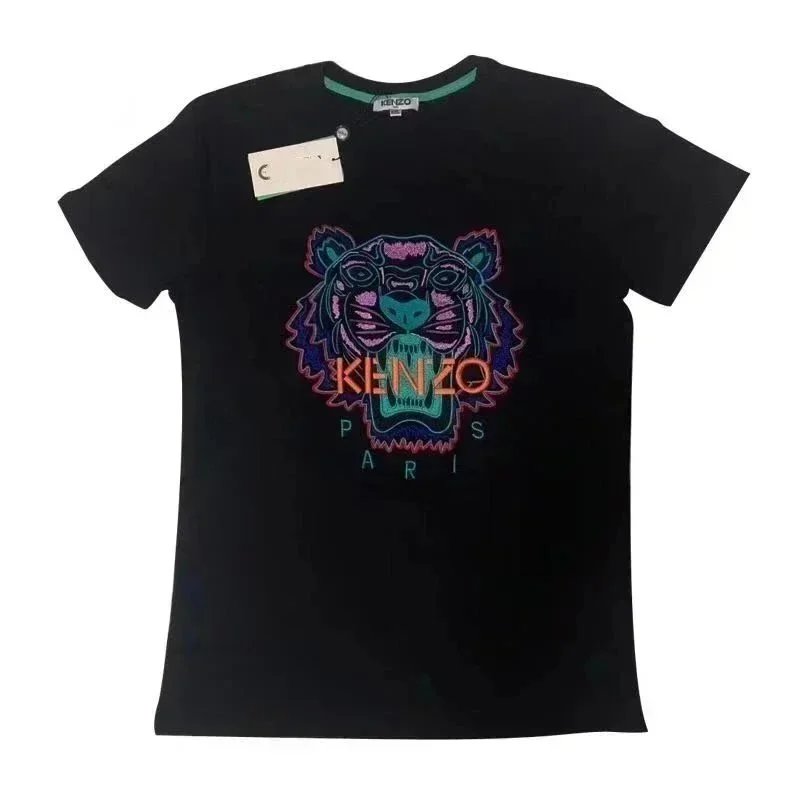 Kenzo Tiger Embroidered Black T-Shirt - 1