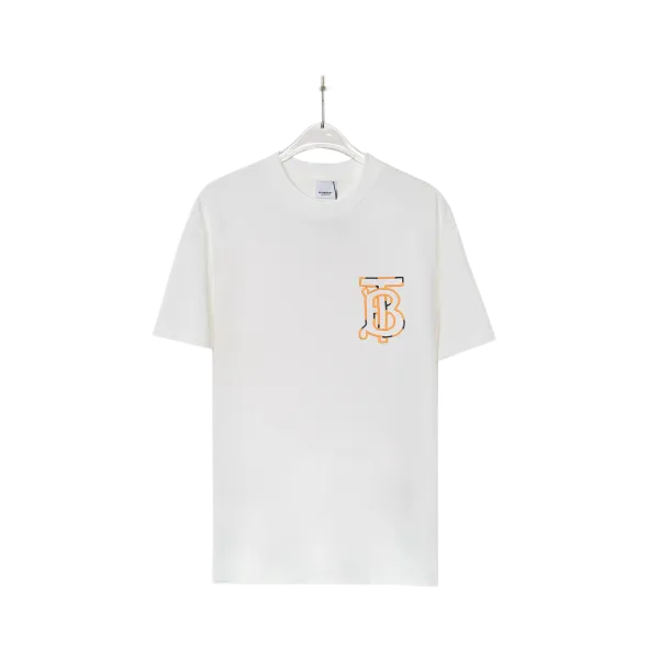 Burberry Check-Sleeve Cotton T-Shirt White - 5