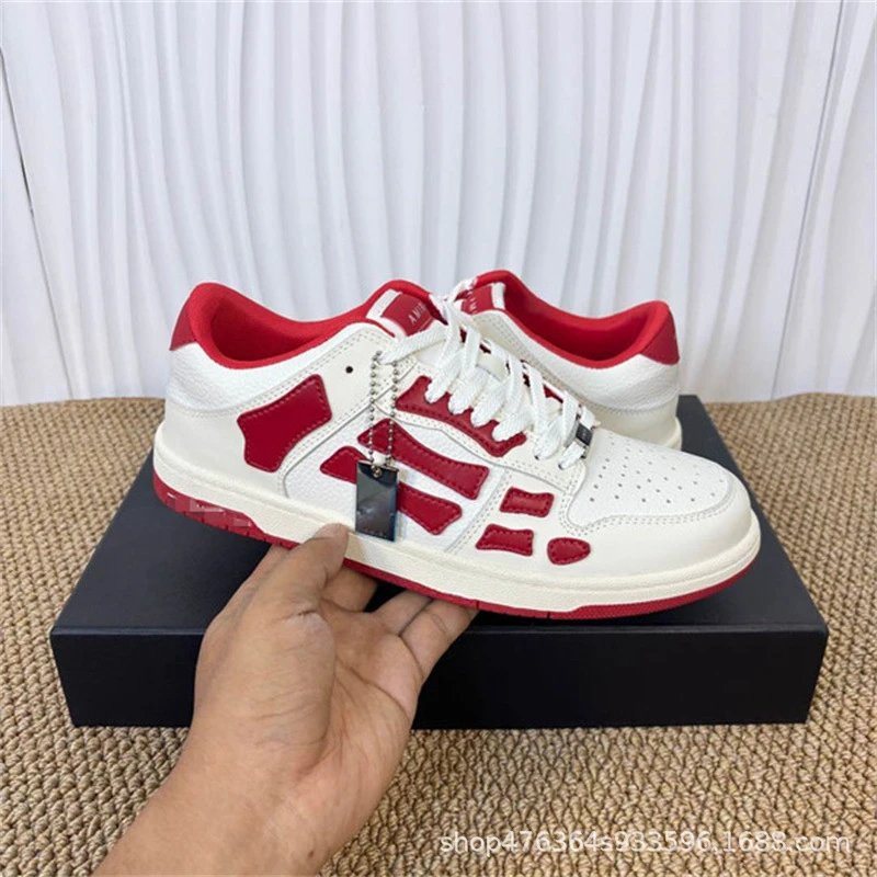 Amiri Skate Low White Red Skeleton Sneakers - 1