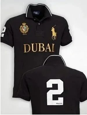 Ralph Lauren Polo Shirt Navy Blue Gradient with Number 3 Back Print Polo - 7