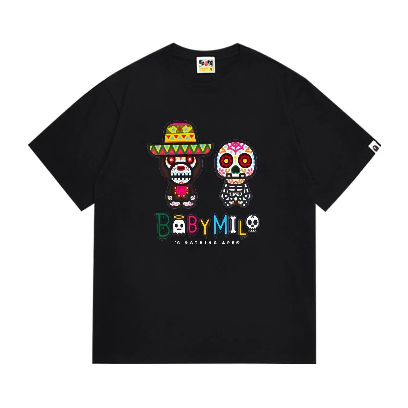 A Bathing Ape Baby Milo Day of the Dead Black T-Shirt