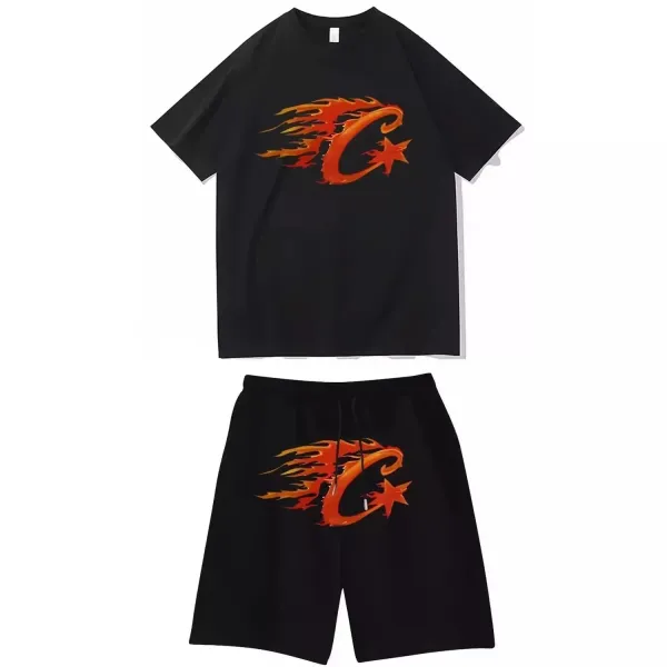 Corteiz Flame Logo Black Two-Piece Set - 1