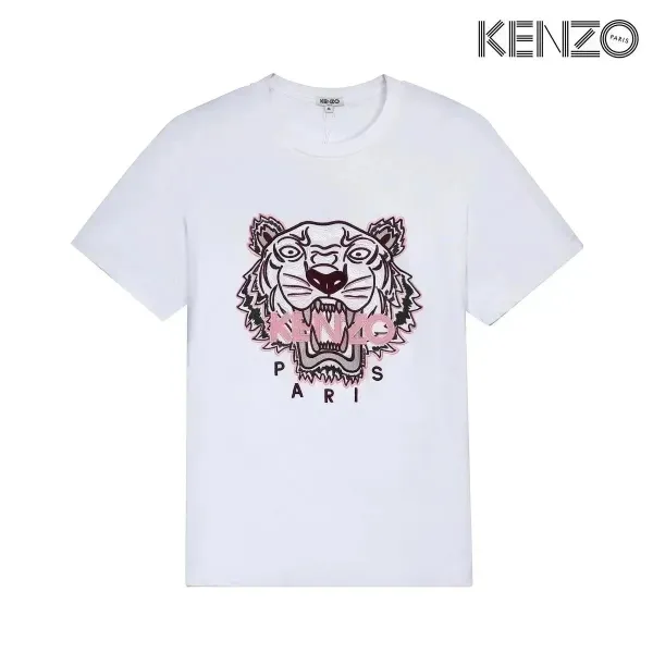 Kenzo Tiger Embroidered White T-Shirt - 1