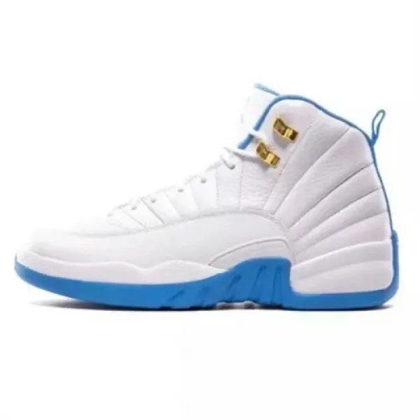 Air Jordan 12 Retro White University Blue Gold Sneakers - 1