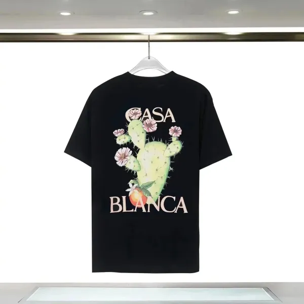 Casa Blanca Cactus Print Black T-Shirt - 1
