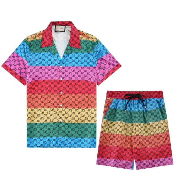 Gucci Rainbow GG Print Shirt and Shorts Set Multicolor - 1
