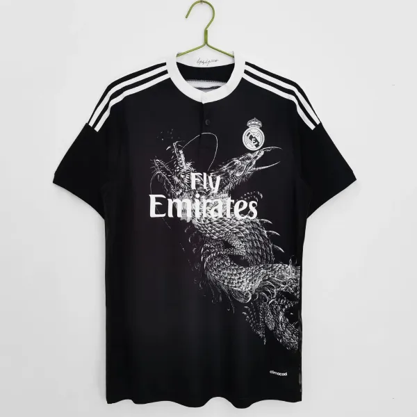 Real Madrid x Adidas Dragon Print Black Sports T-Shirt - 1