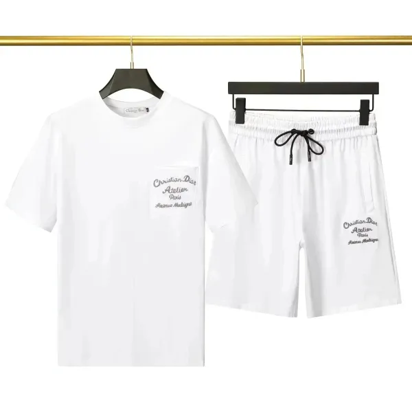 Dior Atelier Paris Embroidered Black Polo Shirt and Shorts Set - 5