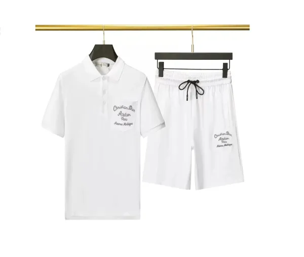 Dior Atelier Paris Embroidered Black Polo Shirt and Shorts Set - 9