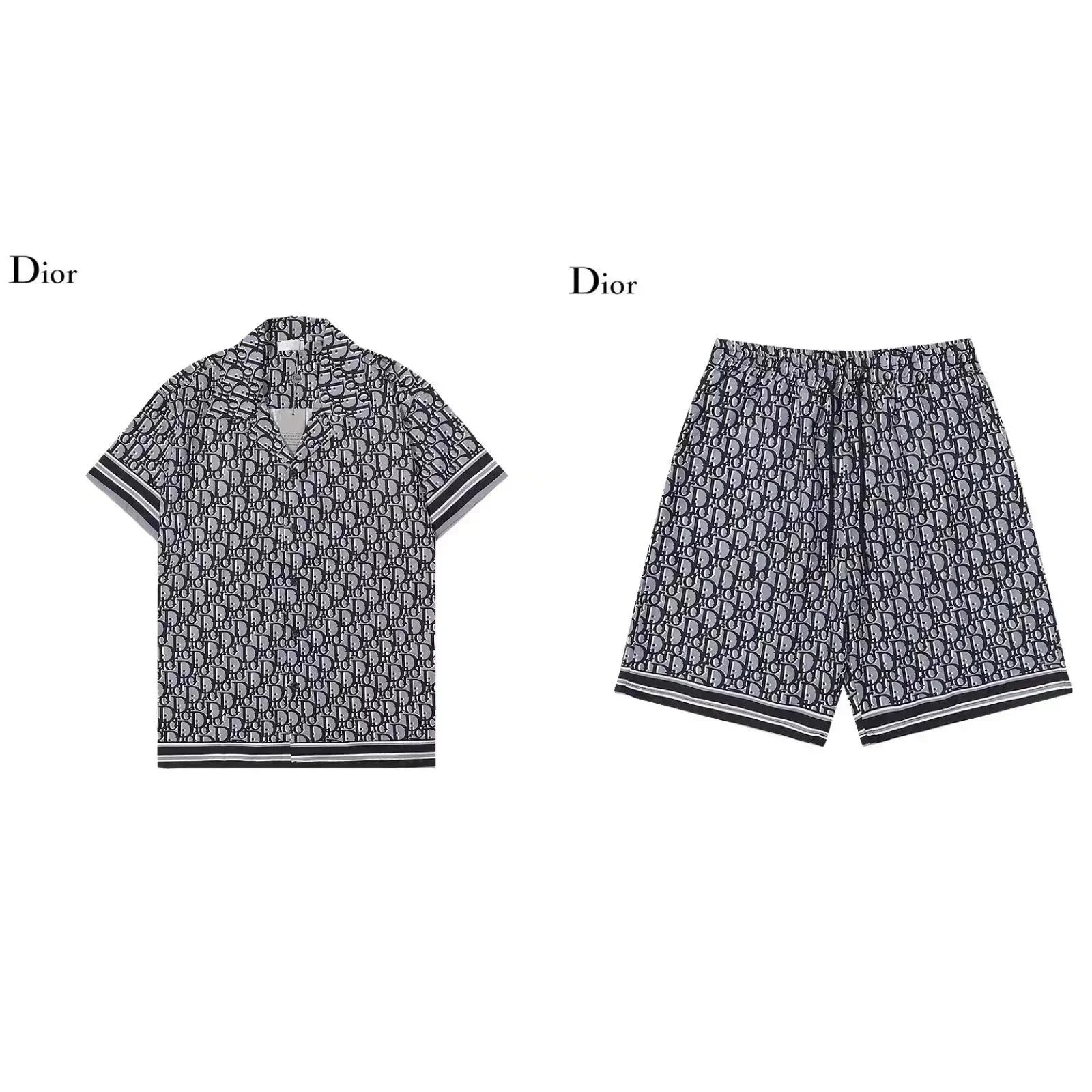 Dior Oblique Print Short-Sleeve Shirt and Shorts Set Multicolor - 1