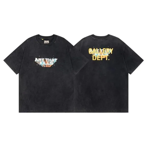 Gallery Dept Art That Kills Washed Black T-Shirt - 1