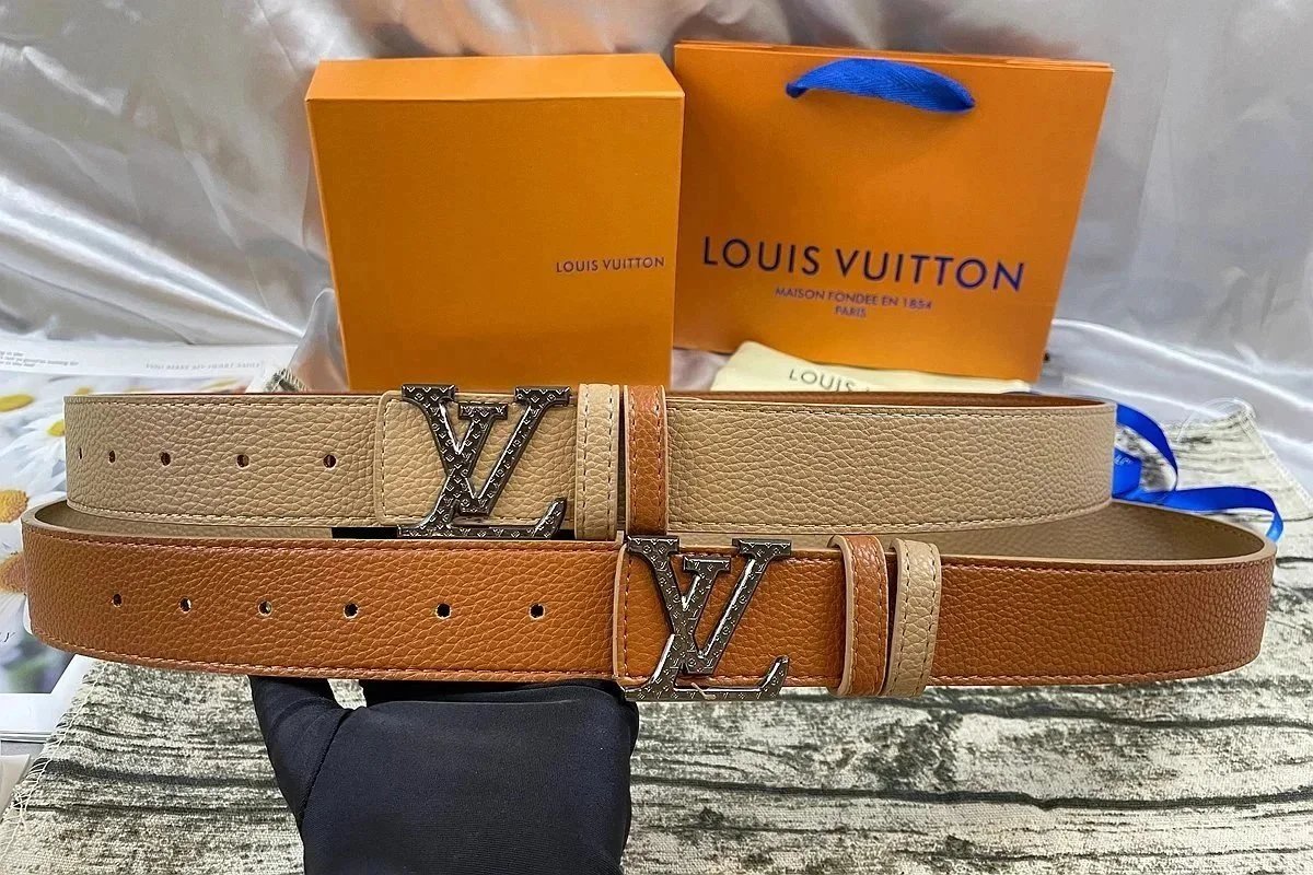 Louis Vuitton LV Initiales Belt Tan Monogram Leather Belt - 7