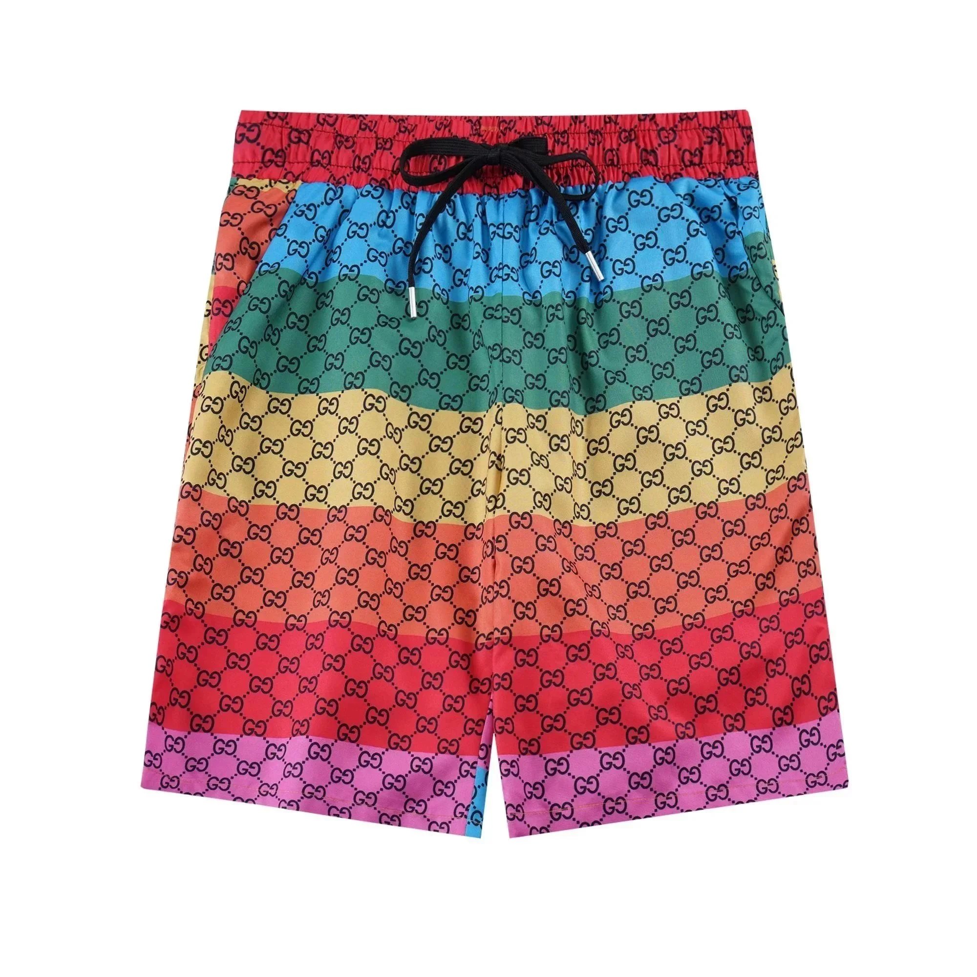 AMI Paris Tie-Dye Logo Print Shorts Navy and White - 10