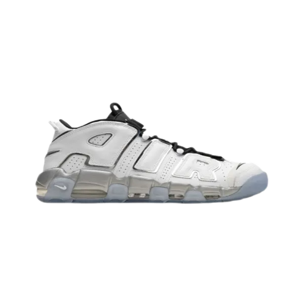 Nike Air More Uptempo White Silver Sneakers - 1