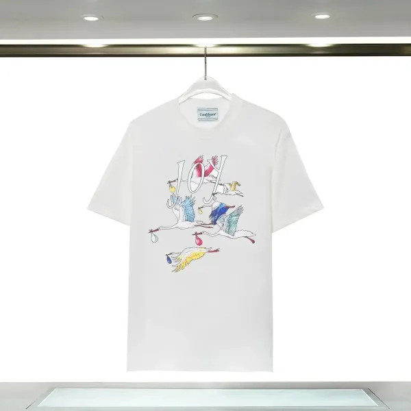Casablanca Joy Stork Print White T-Shirt - 1
