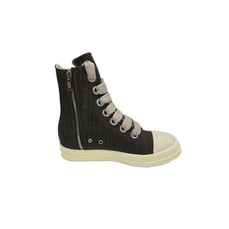 Rick Owens DRKSHDW Ramones High-Top Black Leather Boots - 12