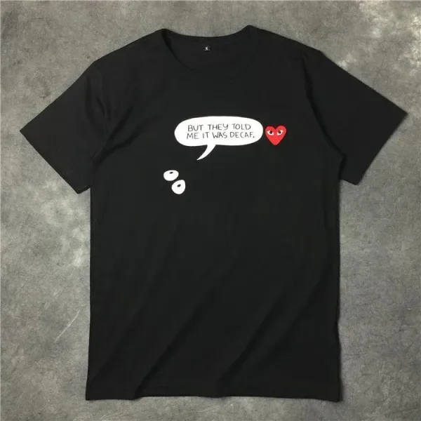 Play Comme des Garçons x Unknown Artist But They Told Me It Was Decaf Black T-Shirt - 1